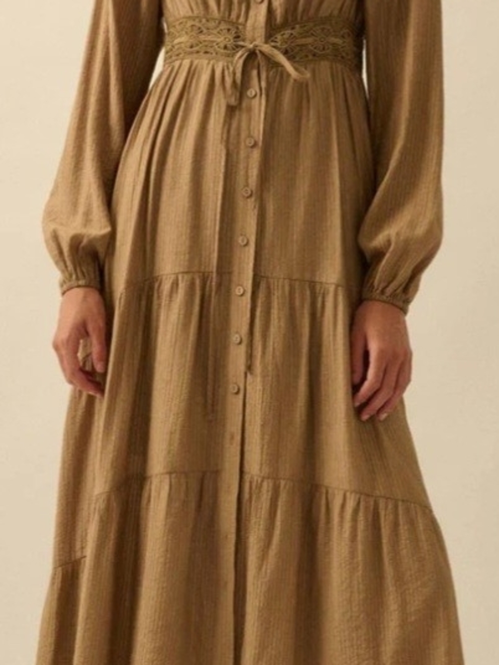 Love Song Striped Button-Front Tiered Maxi Dress - Picture 3 of 6